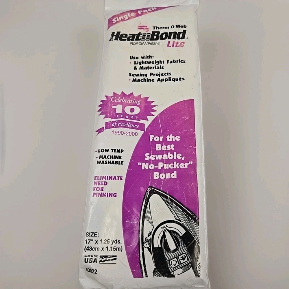 HeatnBond Lite Iron-On Adhesive, 17 Inches x 1.25 Yards (3522)